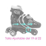 PATINES DE 3 LLANTAS AJUSTABLE 19 A 22 CM